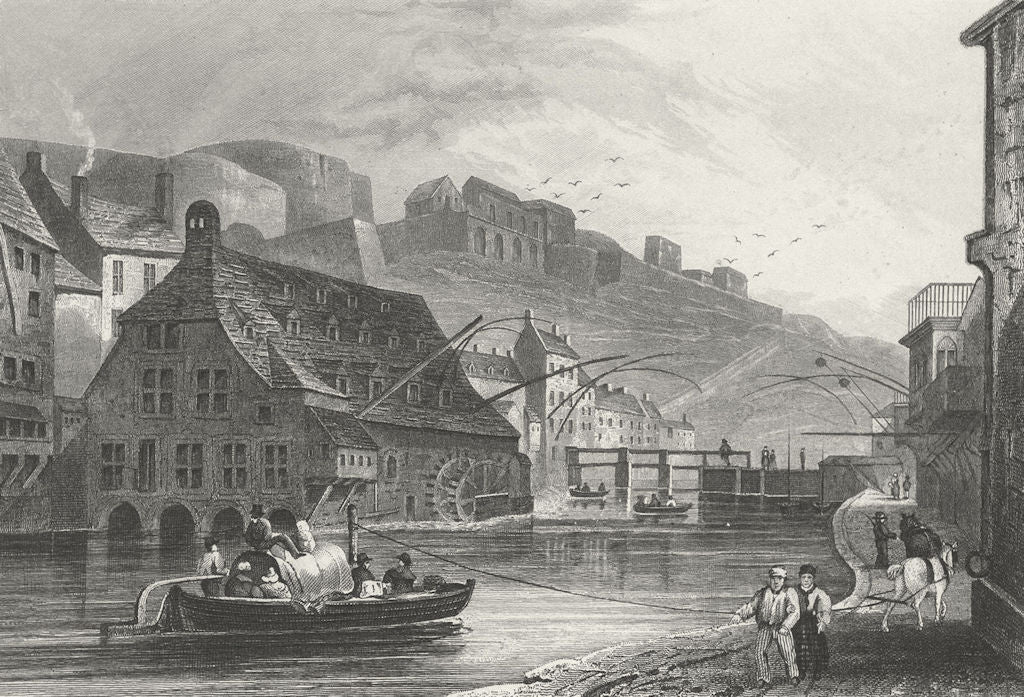 NAMUR. SAMBRE. Shepherd Nice view Barge river Mill 1840 old antique print